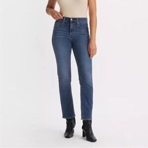 Levis 724 High-rise Straight Leg Blue Jeans